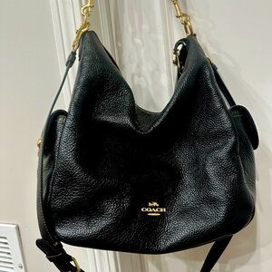 Coach large black with gold bag